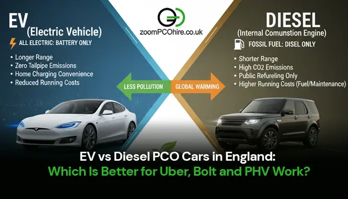 EV vs Diesel PCO Cars in England Which Is Better for Uber, Bolt and PHV Work