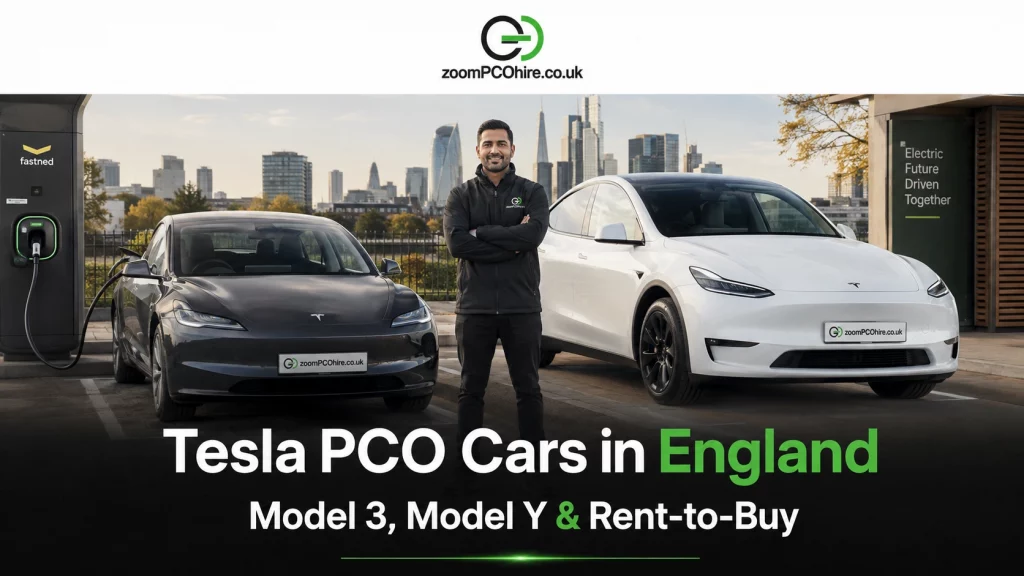 Tesla PCO Cars in England Model 3, Model Y & Rent-to-Buy